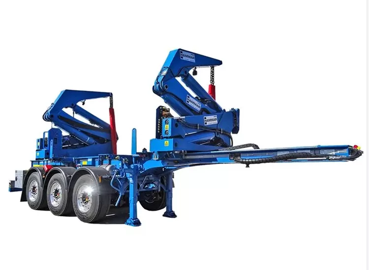 Three-axle skeleton type side-loading container transport semi-trailer